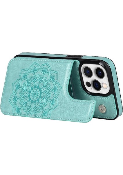 IPhone 13 Için Kart Tutucu Kılıf ile Cüzdan Pro Kabartmalı Mandala Desen Pu (Yurt Dışından) indirimleri