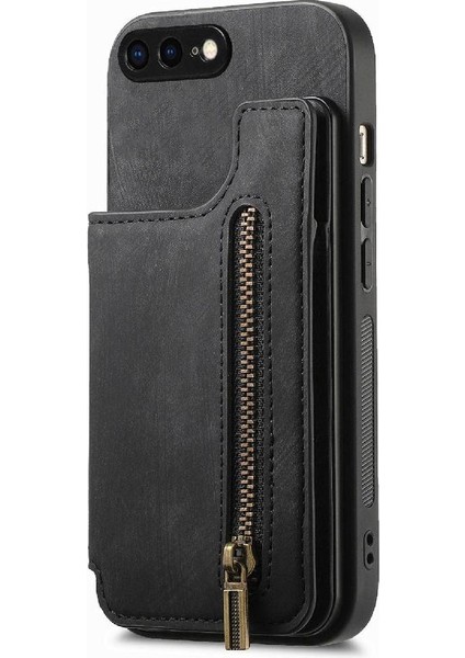 IPhone 7 Için Kılıf Artı/8 Artı Katlanabilir Arka Kapak Vintage Fermuar Cüzdan (Yurt Dışından)