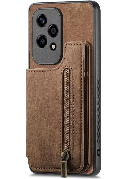 Onur Için Kılıf 200 Lite Standı Fonksiyonu Vintage Fermuar Cüzdan Katlanabilir Geri (Yurt Dışından)