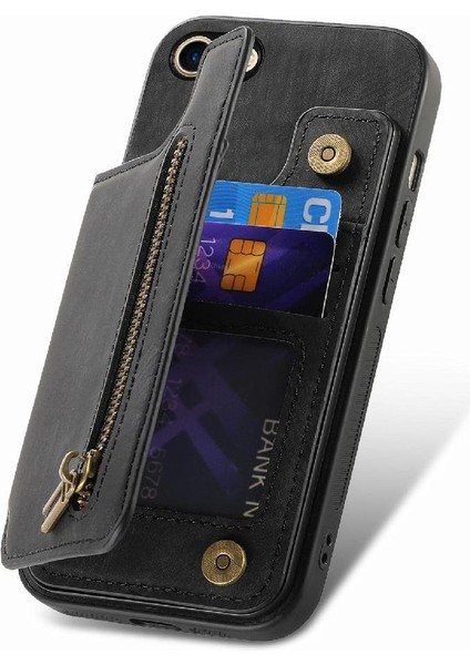 IPhone Se 2022/2020 Için Kılıf Katlanabilir Arka Kapak Vintage Fermuar Cüzdan (Yurt Dışından) fiyatları