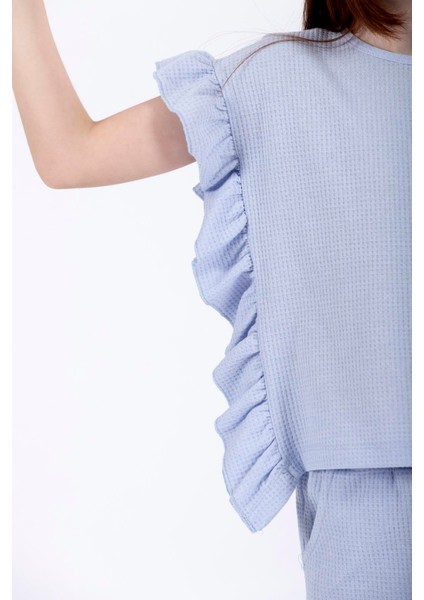 Baskılı Bebe Mavısı Renk Kız Çocuk Tshirt