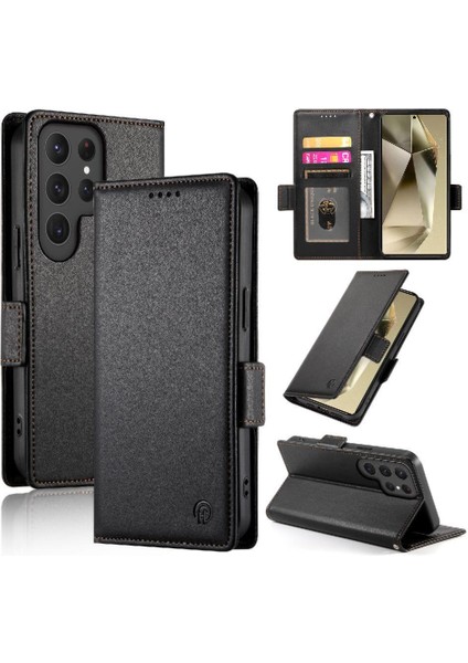 Samsung Galaxy S24 Ultra Günlük Kullanım Için Flip Case Kart Yuvaları Iş Çevirme (Yurt Dışından)