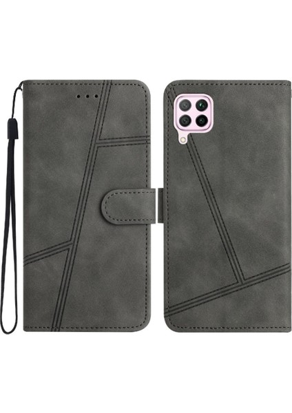 Huawei P40 Lite Için Flip Case Cüzdan Pu Deri Flip Folio Tam Koruma (Yurt Dışından)