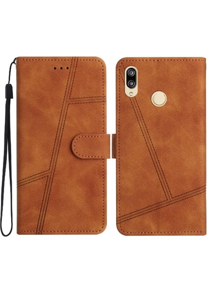Huawei P20 Lite Için Flip Case Bilek Kayışı Cüzdan Pu Deri Flip Folio (Yurt Dışından)