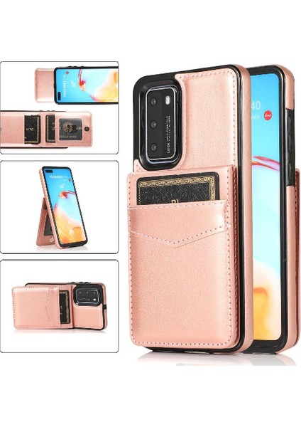 Kredi Kartı Cüzdan Toka ile Huawei P40 Pro Kart Tutucu ile Uyumlu (Yurt Dışından)