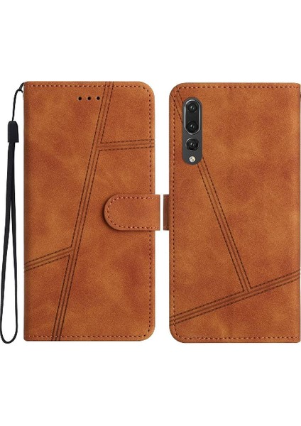 Huawei P20 Pro Için Flip Case Bilek Kayışı Cüzdan Pu Deri Kart Yuvaları Tam (Yurt Dışından)