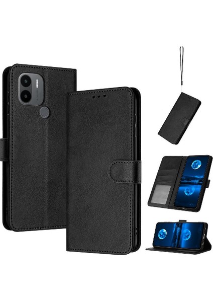Kart Yuvası ile Xiaomi Redmi A2 Artı Kickstand Için Flip Case Pu Deri (Yurt Dışından)