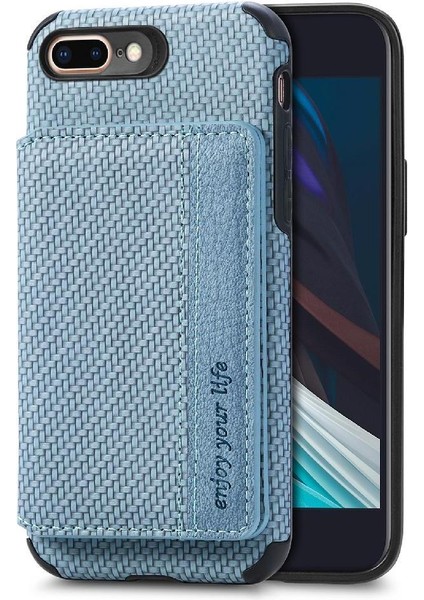 IPhone 7 Için Kılıf Artı/8 Artı Manyetik Kart Tutucu Standı Fonksiyonu Komple (Yurt Dışından)