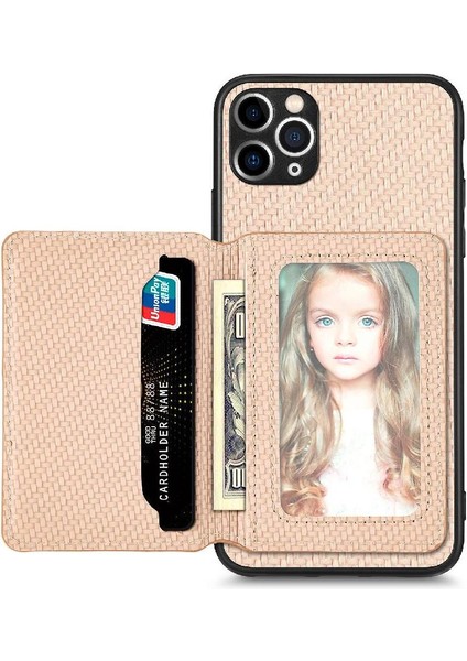 IPhone 11 Pro Için Kılıf Komple Kamera Güvenlik Rfıd Engelleme Manyetik Kart (Yurt Dışından)