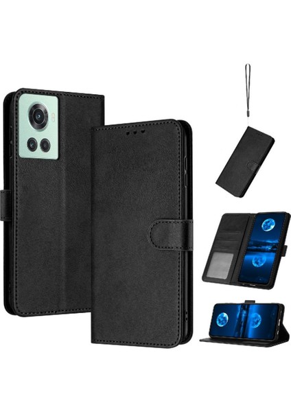 Oneplus 10R 5g Kickstand Için Flip Case Toka Saf Pu ile Kart Yuvası ile (Yurt Dışından)