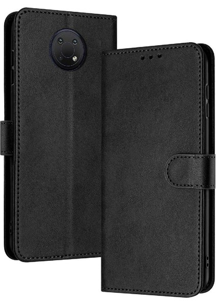 Nokia G10/G20/G30 Kickstand Için Flip Case Kart Yuvası ile Pu Deri Saf (Yurt Dışından)