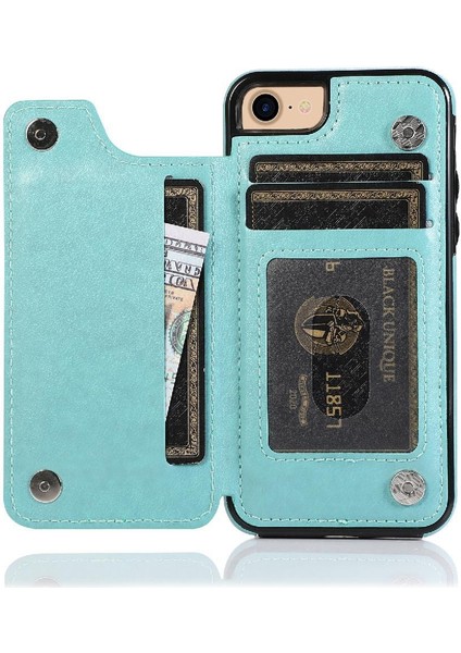 IPhone 6/6s Pu Deri Çift Düğmeler Için Kart Tutucu Kılıf ile Cüzdan (Yurt Dışından) modelleri