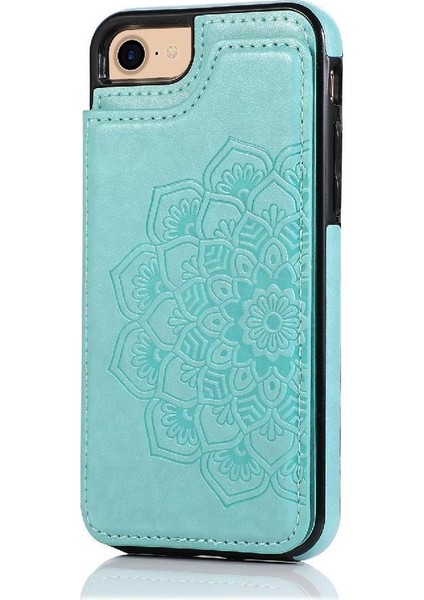 IPhone 6/6s Pu Deri Çift Düğmeler Için Kart Tutucu Kılıf ile Cüzdan (Yurt Dışından) indirimleri