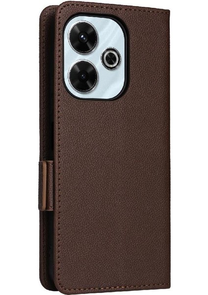 Xıaomı Poco M6 4g Manyetik Yan Toka Cüzdan Pu Deri Için Flip Case (Yurt Dışından)