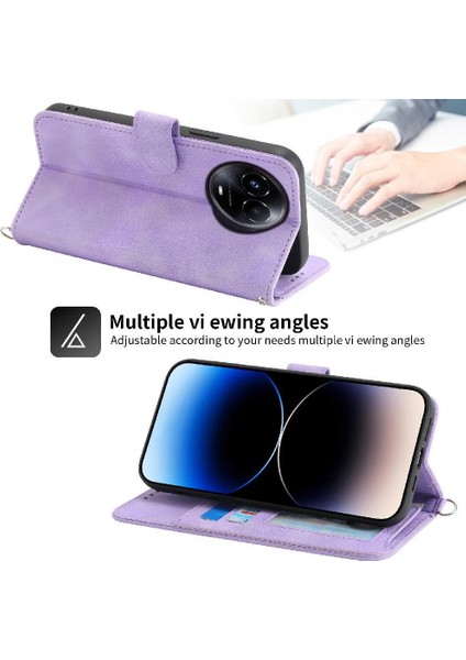 Realme 11 5g Kabartmalı Darbeye Bileklik Çoklu Kredi Için Flip Case (Yurt Dışından)