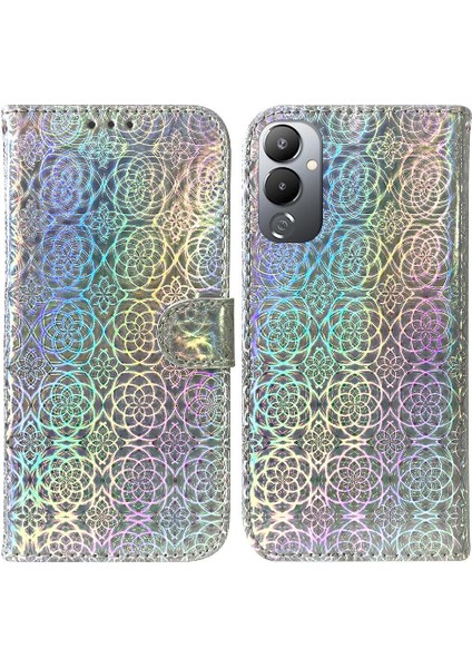 Tecno Pova 4 Glitter Renkli Cüzdan Kılıf Için Kılıf Kart Yuvası Standı Tutucu (Yurt Dışından)