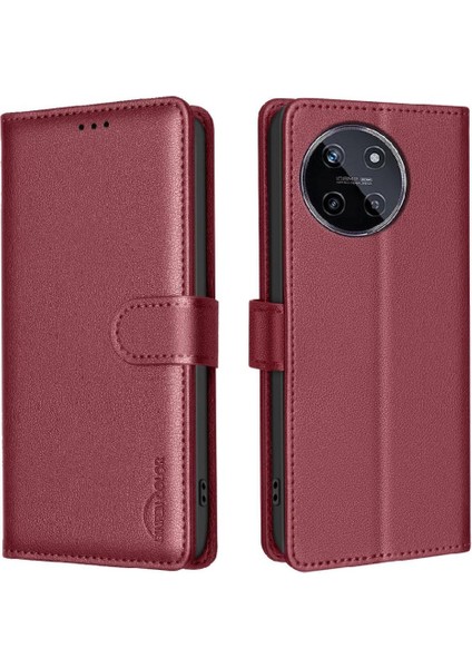 Realme 11 4g Rfıd Engelleme Manyetik Pu Deri Cüzdan Kartı Için Flip Case (Yurt Dışından)