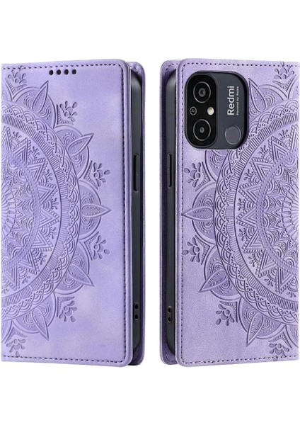 Xiaomi Redmi Için 11A 4g Yan Toka Pu Deri Kart Ekleme Flip Case (Yurt Dışından)