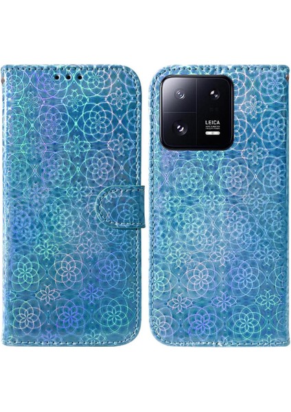 Xiaomi 13 Pro Glitter Renkli Kart Yuvası Premium Pu Deri Kılıf (Yurt Dışından)