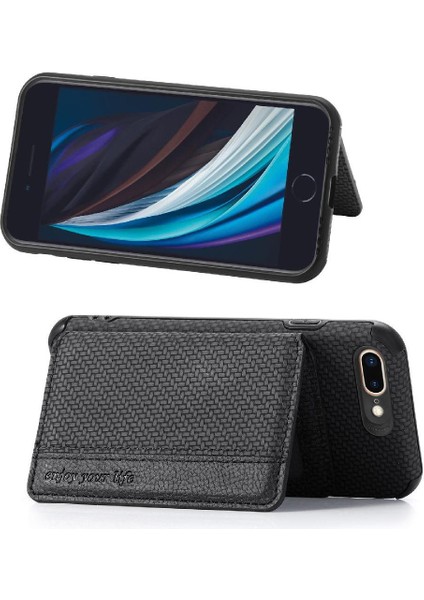 IPhone 7 Için Kılıf Artı/8 Artı Manyetik Kart Tutucu Standı Fonksiyonu Komple (Yurt Dışından)