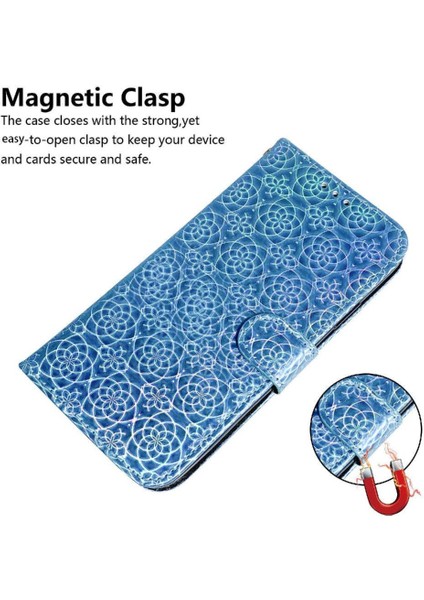 Xiaomi Redmi Not 12 Için Kılıf Pro Kart Yuvası Cüzdan Kılıf Glitter Renkli (Yurt Dışından)