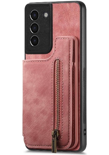 Samsung Galaxy S21 Vintage Fermuar Cüzdan Standı Fonksiyonu Için Kılıf Katlanabilir (Yurt Dışından) fırsatları