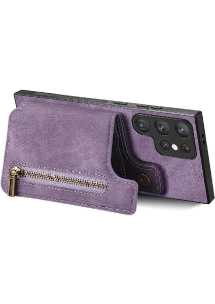Samsung Galaxy S23 Ultra Standı Fonksiyonu Vintage Fermuar Cüzdan (Yurt Dışından) modelleri
