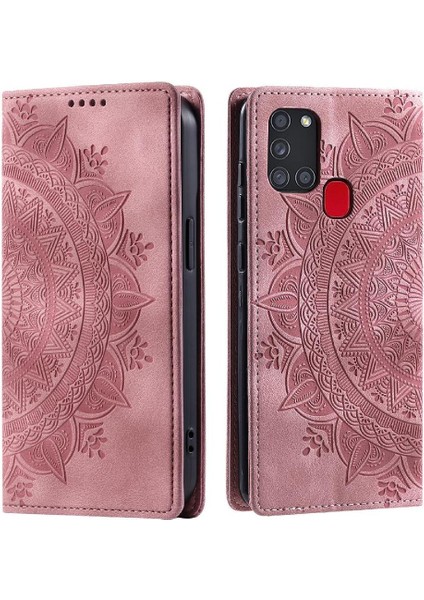 Samsung Galaxy A21S Pu Deri Kart Ekleme Tam Koruma (Yurt Dışından)