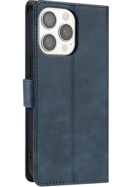 IPhone 15 Pro Için Flip Case Yan Cep Anti Kayma Manyetik Kapatma Kartı (Yurt Dışından)