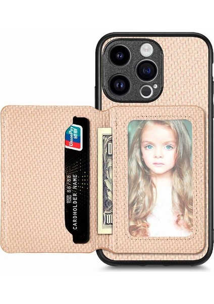 IPhone 15 Için Kılıf Pro Manyetik Kart Tutucu Rfıd Engelleme Komple Kamera (Yurt Dışından)
