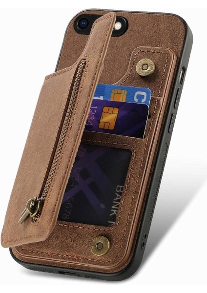 IPhone 7 Için Kılıf Artı/8 Artı Katlanabilir Arka Kapak Vintage Fermuar Cüzdan (Yurt Dışından) fiyatları