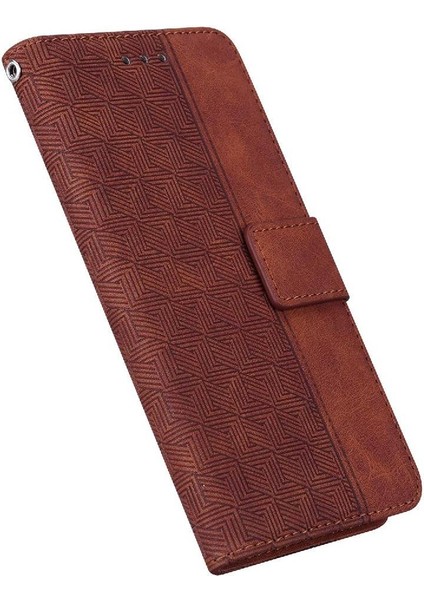 Onur Magic6 Pro Flip Folio Kickstand Özelliği Için Flip Case Geometrik Pu (Yurt Dışından)