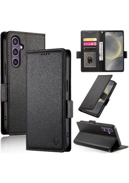 Samsung Galaxy S24 Kart Yuvaları Için Flip Case Iş Günlük Kullanım Cüzdan Flip (Yurt Dışından)