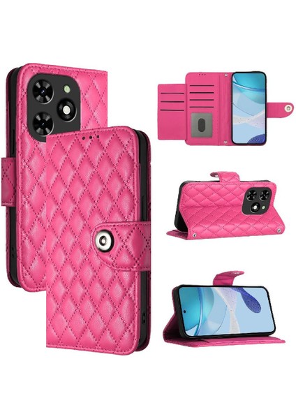 Tecno Spark 20C Kart Tutucu Cüzdan Kapak Bilek Şeridi Darbeye Dayanıklı (Yurt Dışından)