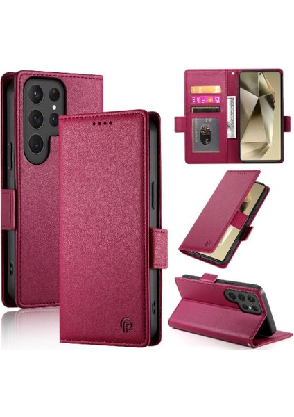 Samsung Galaxy S24 Ultra Günlük Kullanım Için Flip Case Kart Yuvaları Iş Çevirme (Yurt Dışından)