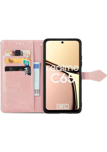 Realme C65 Için Flip Case Zarif Desen Basit Iş Kapak Kılıfı (Yurt Dışından)