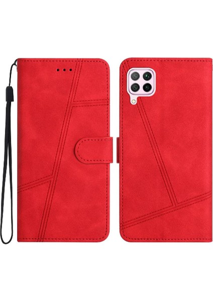 Huawei P40 Lite Için Flip Case Cüzdan Pu Deri Flip Folio Tam Koruma (Yurt Dışından)