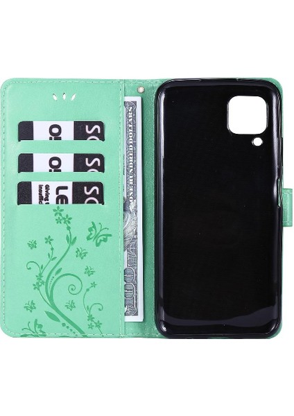 Huawei P40 Lite Bilek Kayışı Için Filp Durumda Kart Tutucu Manyetik Kapatma Pu (Yurt Dışından)