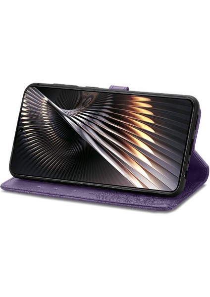 Xiaomi Poco F6 Deri Kılıf Için Flip Case Zarif Desen Kapak Çevirin (Yurt Dışından)