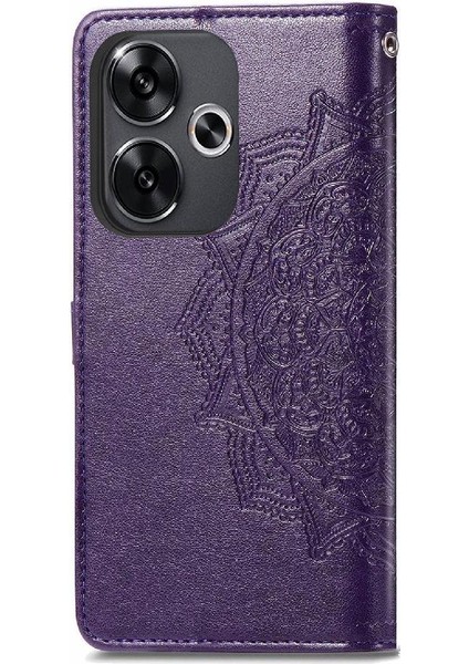 Xiaomi Poco F6 Deri Kılıf Için Flip Case Zarif Desen Kapak Çevirin (Yurt Dışından)