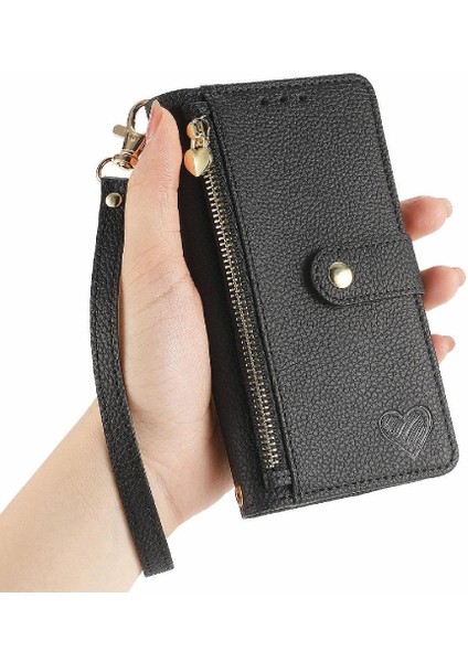 Realme Not Için Flip Case 50 Deri Kılıf Aşk Cüzdan Fermuar Darbeye (Yurt Dışından)