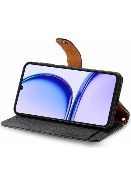 Realme Not Için Flip Case 50 Deri Kılıf Aşk Cüzdan Fermuar Darbeye (Yurt Dışından)