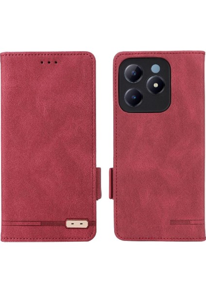Realme C61 Manyetik Cüzdan Kart Tutucu Kapak Kickstand Için Flip Case (Yurt Dışından)