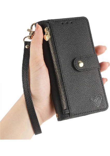 Xiaomi Poco F6 Cüzdan Fermuar Aşk Için Flip Case Darbeye Deri Kılıf (Yurt Dışından)
