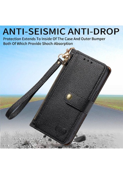 Xiaomi Poco F6 Cüzdan Fermuar Aşk Için Flip Case Darbeye Deri Kılıf (Yurt Dışından)