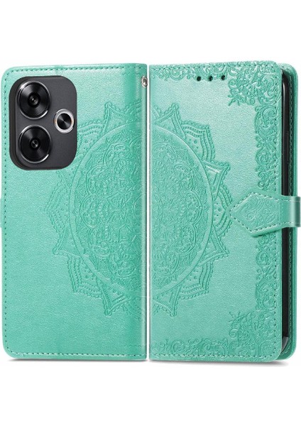 Xiaomi Poco F6 Deri Kılıf Için Flip Case Zarif Desen Kapak Çevirin (Yurt Dışından)