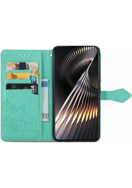 Xiaomi Poco F6 Deri Kılıf Için Flip Case Zarif Desen Kapak Çevirin (Yurt Dışından)