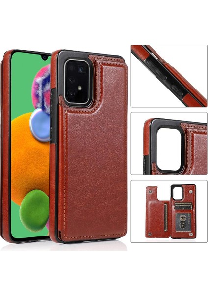 Samsung Galaxy S10 Lite Pu Deri Kart Yuvaları Kickstand Için Cüzdan Kılıf (Yurt Dışından)