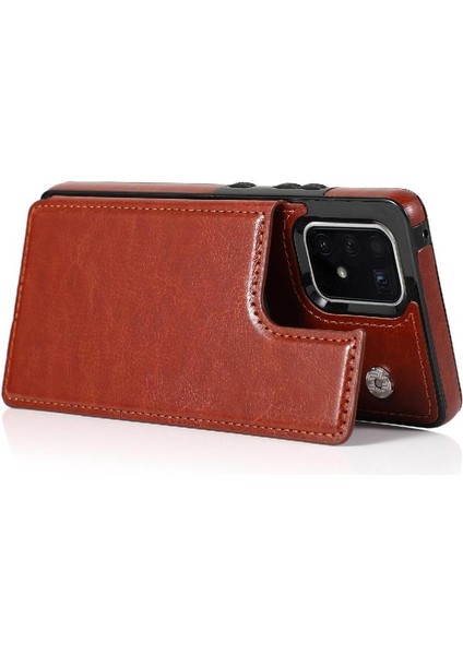 Samsung Galaxy S10 Lite Pu Deri Kart Yuvaları Kickstand Için Cüzdan Kılıf (Yurt Dışından)