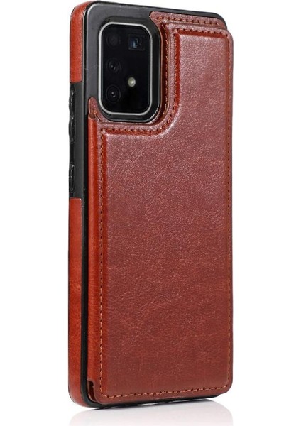 Samsung Galaxy S10 Lite Pu Deri Kart Yuvaları Kickstand Için Cüzdan Kılıf (Yurt Dışından)